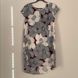 Merona navy and burgundy floral dress